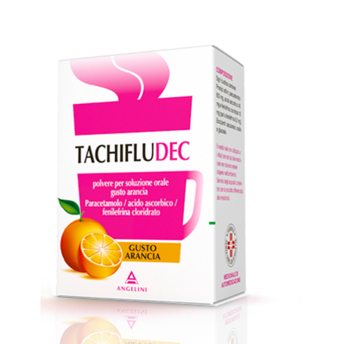 TACHIFLUDEC rimedio per raffreddore e influenza 10 bustine gusto arancia