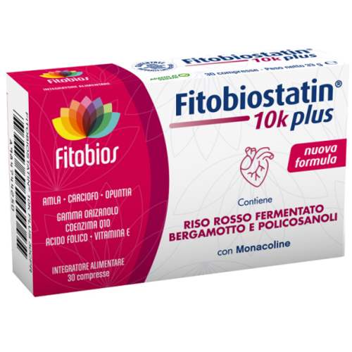 Fitobiostatin 10K Plus rimedio per colesterolo alto 30 compresse