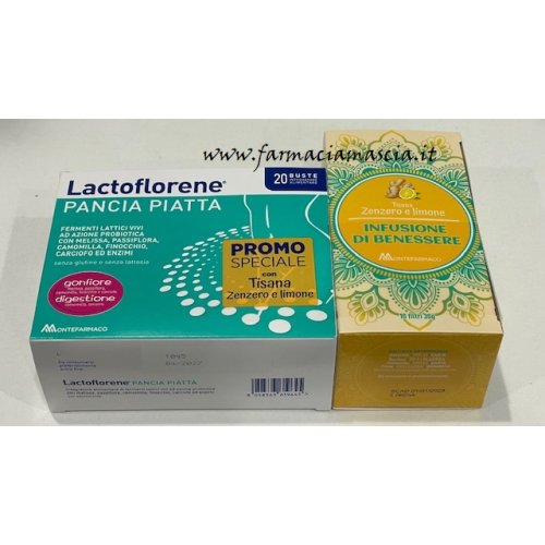 LACTOFLORENE PANCIA PIATTA gonfiore e indigestione 20 buste con tisana in omaggio LACTOFLORENE PANCIA PIATTA gonfiore e indigestione 20 buste con tisana in omaggio