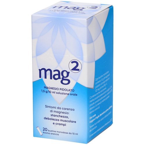 MAG 2 per carenza di magnesio utile per nervosismo crampi 20 bustine 10ml 