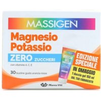 MASSIGEN Magnesio Potassio Zero Zuccheri 30 buste e doccia gel in omaggio