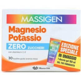 MASSIGEN Magnesio Potassio Zero Zuccheri 30 buste e doccia gel in omaggio