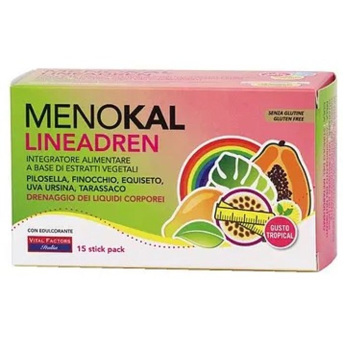 MENOKAL LINEADREN integratore depurativo drenante gusto tropical 15 stick