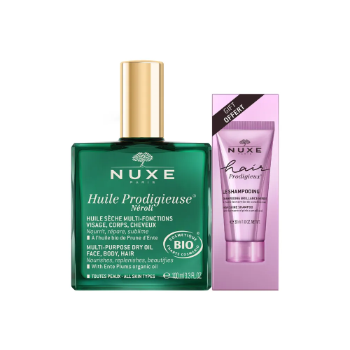 NUXE HUILE PRODIGIEUSE Neroli olio secco idratazione lunga durata 100ml con shampoo in omaggio