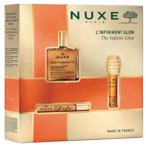 NUXE Cofanetto Huile Prodigieuse Or Glow 50 ml e Gloss labbra al miele NATALE 2024