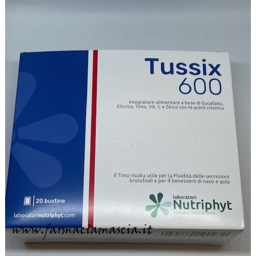 TUSSIX 600 rimedio contro tosse grassa e raffreddore 20 buste con NAC TUSSIX 600 rimedio contro tosse grassa e raffreddore 20 buste con NAC