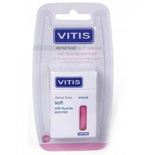 VITIS Dental Floss Filo Interdentale Soft con Cera e Fluoro 50m