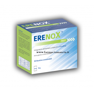 ERENOX Fast a base di L-citrullina utile per la disfunzione erettile 30 Bustine con PREZZO PROMO + 2 bustine in omaggio