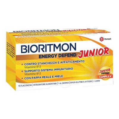 Bioritmon Energy defend Junior utile per stanchezza e affaticamento anche post influenza 10 flaconi  a prezzo promo