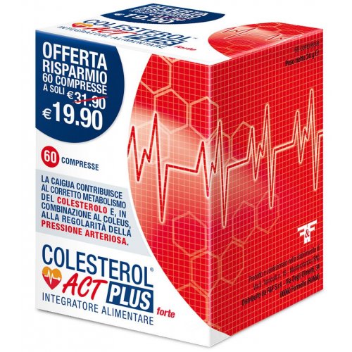 COLESTEROL ACT nuova formulazione Plus Forte per colesterolo più basso 60 Cpr