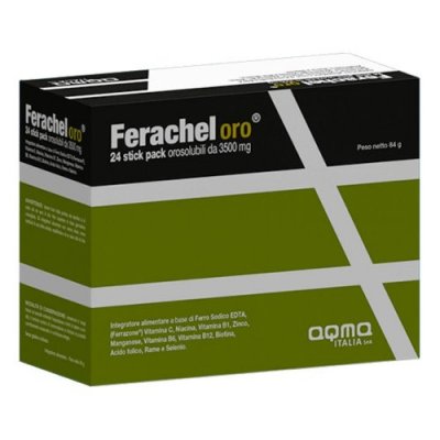 FERACHEL ORO AQMA integratore di ferro e vitamine   24 STICK orosolubili a prezzo promo