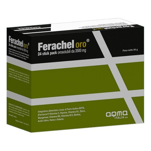 FERACHEL ORO AQMA integratore di ferro e vitamine 24 Stick orosolubili prezzo promo