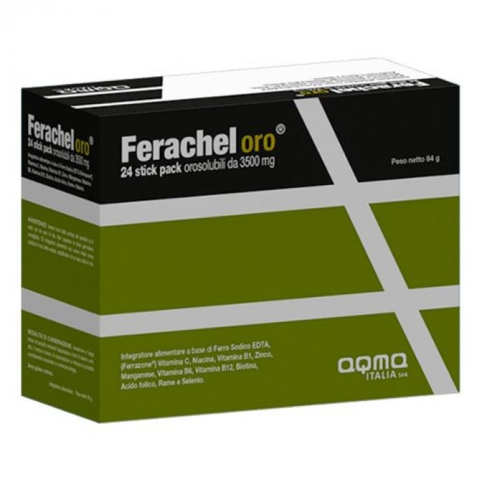 FERACHEL ORO AQMA integratore di ferro e vitamine 24 Stick orosolubili prezzo promo