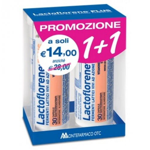 Lactoflorene Plus fermenti lattici e vitamine bipacco 30 capsule 26g con Prezzo Promo