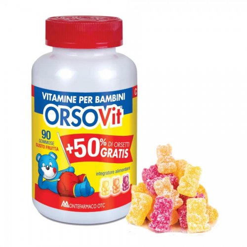 ORSOVIT CARAMELLE Gommose vitamine per bambini 90 Pezzi con astuccio scuola in omaggio