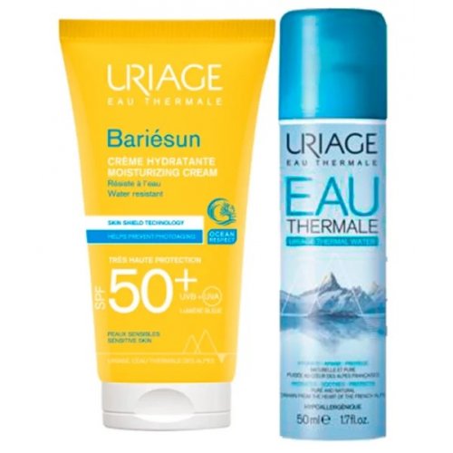 BARIESUN Crema solare viso SPF50+ con Spray termale 50ml Omaggio