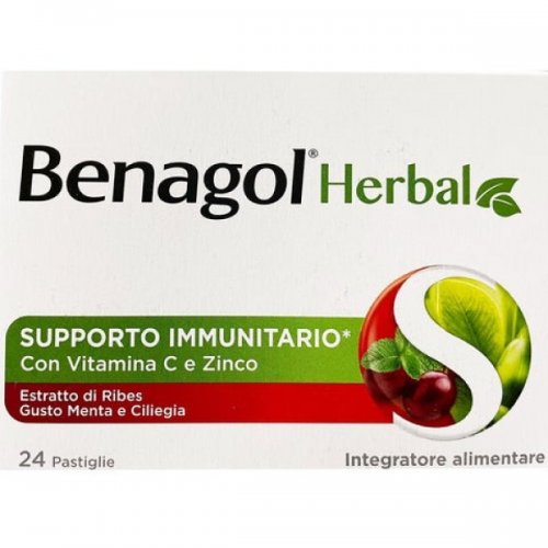 BENAGOL Herbal 24 Pastiglie menta e ciliegia