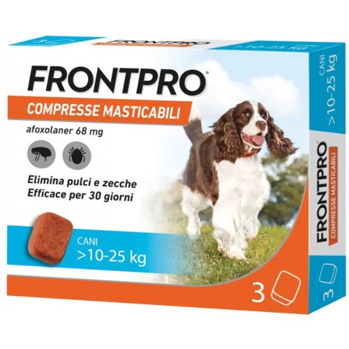 FRONTPRO 3 compresse masticabili antiparassitarie 68 mg per cani 10-25kg