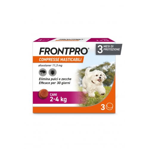 FRONTPRO 3 compresse masticabili antiparassitarie 11,3 mg per cani 2-4kg