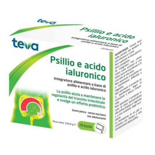PSILLIO e Acido Ialuronico TEVA integratore per la regolarità intestinale 20 bustine