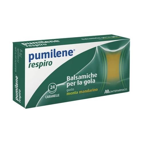 PUMILENE RESPIRO Caramelle per la gola menta mandarino 24 pastiglie