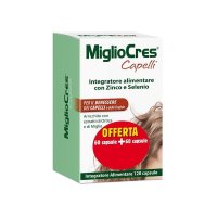 MIGLIOCRES Integratore alimentare donna rinfornzante per capelli 60+60 Capsule MIGLIOCRES Integratore alimentare donna rinfornzante per capelli 60+60 Capsule