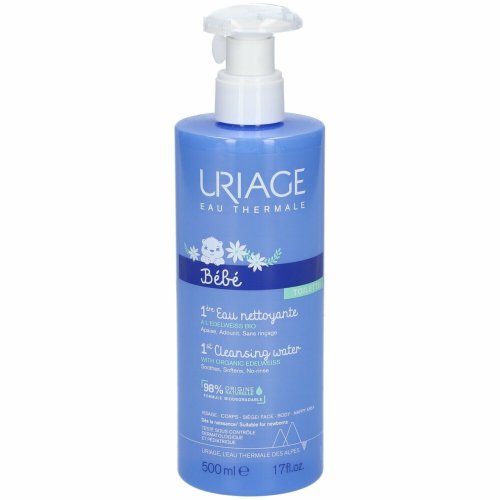 Uriage Bébé Acqua Detergente 500ml | Pulizia Viso e Corpo No Risciacquo