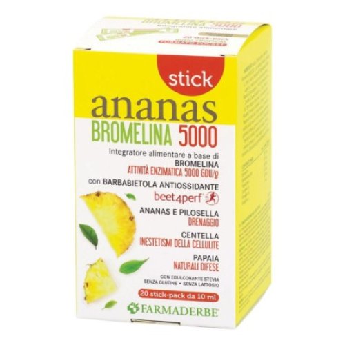 Ananas Bromelina 5000 Integratore Drenante 20 stick | Farmacia Mascia