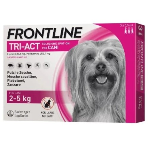 Frontline Tri-Act 3 Pipette 2-5 kg | Antiparassitario Cani Taglia Piccola - Farmacia Mascia