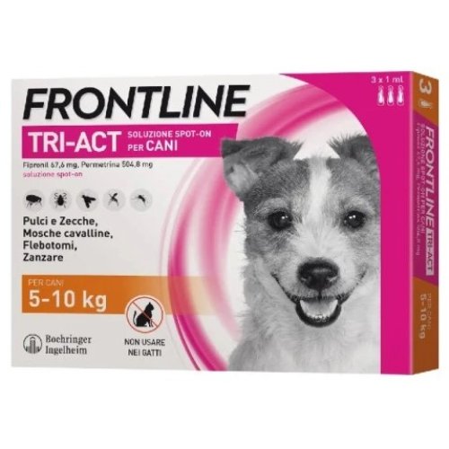 Frontline Tri-Act 5-10 kg | 3 Pipette Antiparassitario | Farmacia Mascia