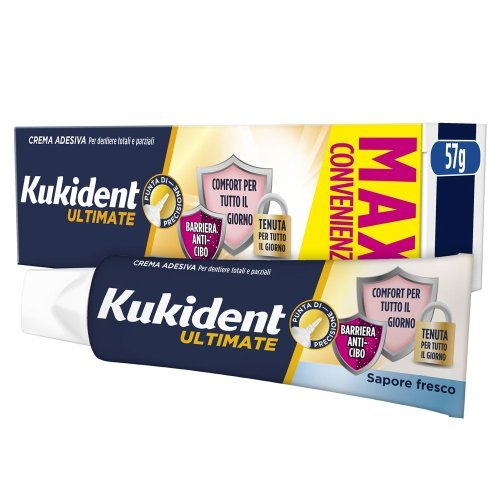Kukident Ultimate 57g | Crema Adesiva Tenuta Totale gusto fresco