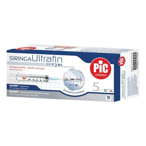 SIRINGA ULTRAFIN 5 ML GAUGE 23 1/4 10 PEZZI SIRINGA ULTRAFIN 5 ML GAUGE 23 1/4 10 PEZZI