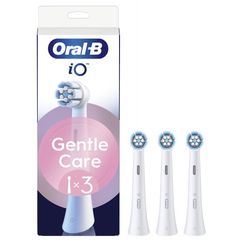 Oral-B iO Gentle Care White – 3 Testine Bianche per Gengive Sensibili