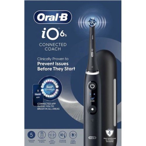 ORAL-B IO 6 BLACK LAVA spazzolino elettrico con 2 testine