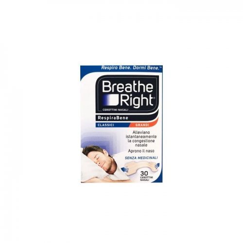 BREATH RIGHT cerotto nasale classico Grande per migliorare la respirazione 30 cerotti