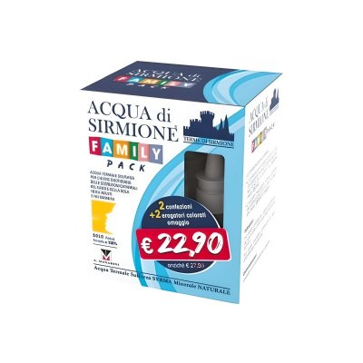 Acqua di Sirmione Family Pack per l 'igiene quotidiana delle secrezioni catarrali del naso e della gola 6+6 flaconi con prezzo promo