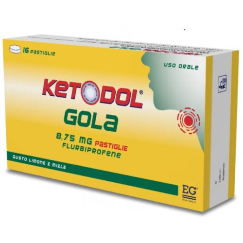 KETODOL GOLA 16 pastiglie per infiammazione alla gola gusto limone miele