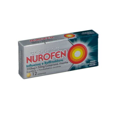 NUROFEN INFLUENZA E RAFFREDDORE 12 compresse rivestite 200 mg + 30 mg