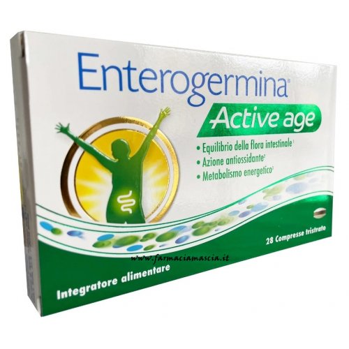 ENTEROGERMINA ACTIVE AGE integratore di fermenti e azione antiossidante 28 compresse