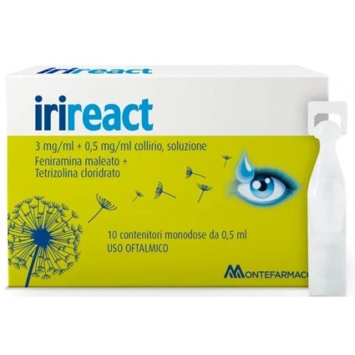 IRIREACT collirio antiallergico per occhi arrossati ed infiammati 10 monodose