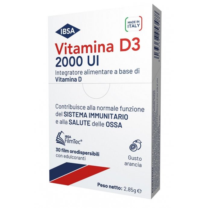 VITAMINA D3 2000UI IBSA integratore per la salute delle ossa 30 Film orosolubili