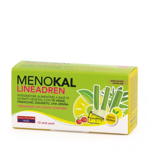 MENOKAL Lineadren rimedio per il drenaggio dei liquidi 10 Stick