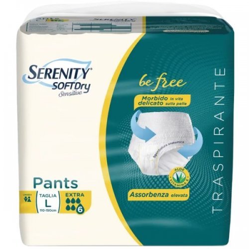 SERENITY Soft Dry Sensitive Pannolone mutandina Extra Taglia L 12 Pezzi
