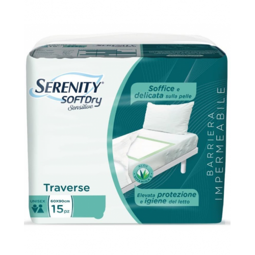 SERENITY Soft Dry Sensitive Traversa Assorbente Super 60x90 15 Pezzi