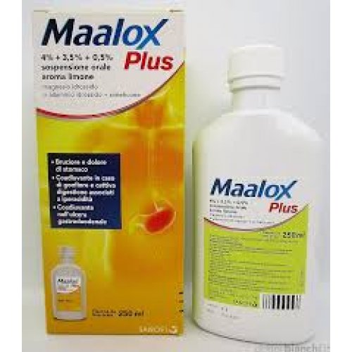 MAALOX PLUS*os sosp 250 ml 4% + 3,5% + 0,5%