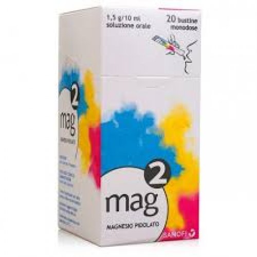 MAG 2 per carenza di magnesio utile per nervosismo crampi 20 bustine 10ml 