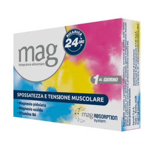 Mag Ricarica 24 Ore integratore di vitamina B6 e magnesio 10 bustine