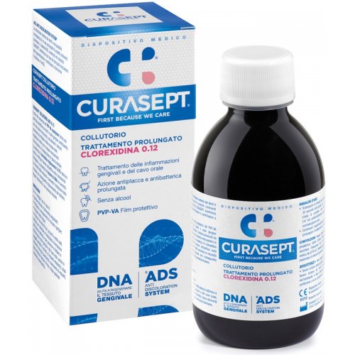Curasept ADS Trattamento Prolungato Collutorio 0,12% Clorexidina T+ DNA 200 ml