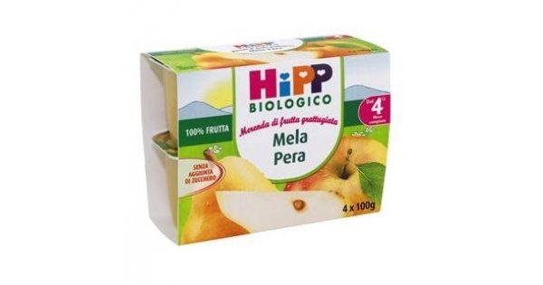 HIPP GRATTUGIA MELA PESCA 4X100G