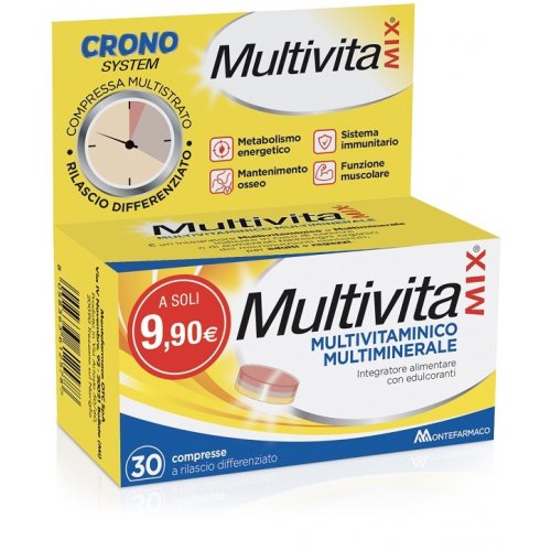 MULTIVITAMIX CRONO Multivitaminico Multiminerale 30 compresse senza zucchero